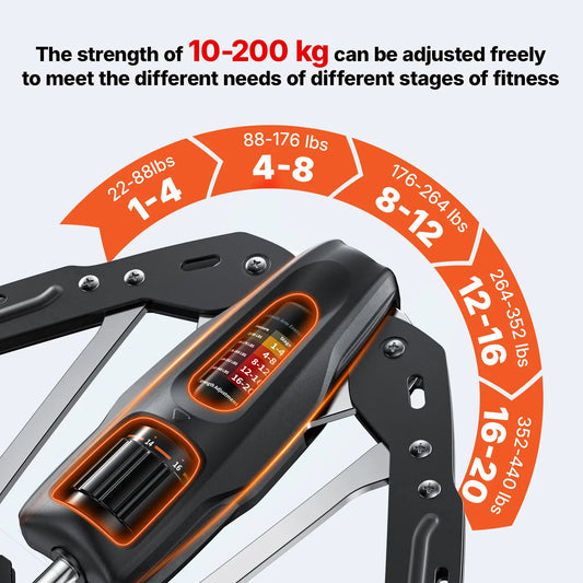 22–440LBS Adjustable Hydraulic Arm Trainer with Counter Home Workout Gear