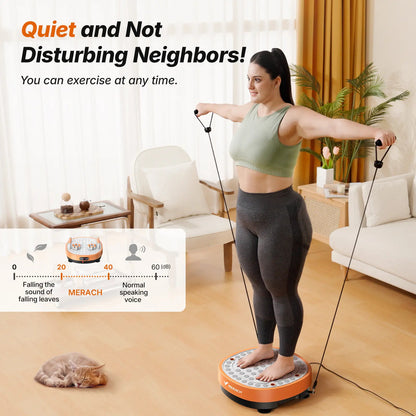 Round Quiet Vibration Plate with 9 Modes 99 Speeds Full Body Lymphatic Drainage Machine
