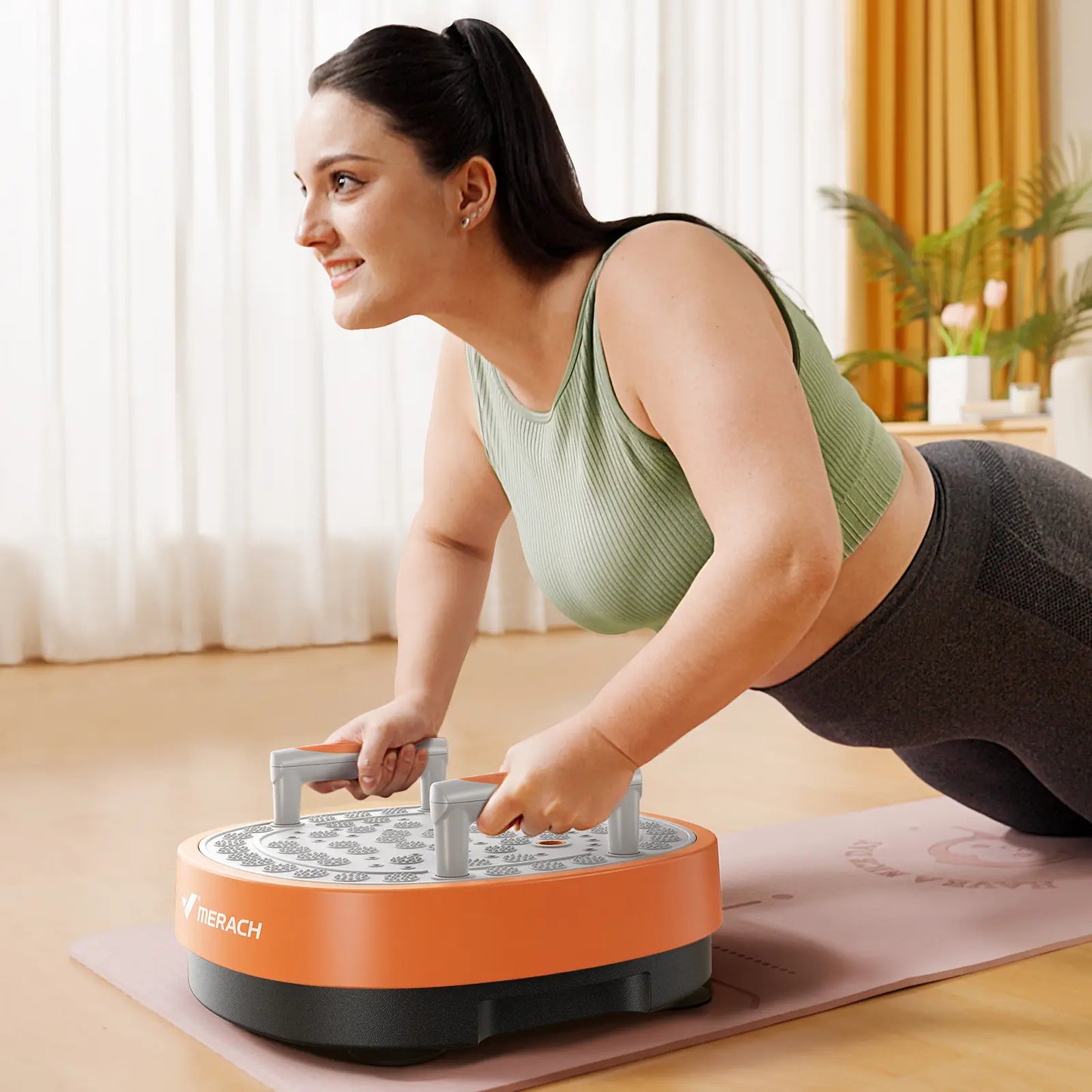 Round Quiet Vibration Plate with 9 Modes 99 Speeds Full Body Lymphatic Drainage Machine