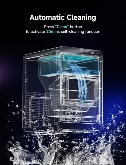 40lbs Nugget Ice Maker Countertop, Sonic Pebble Ice Machine, Self-Cleaning, Home & Office