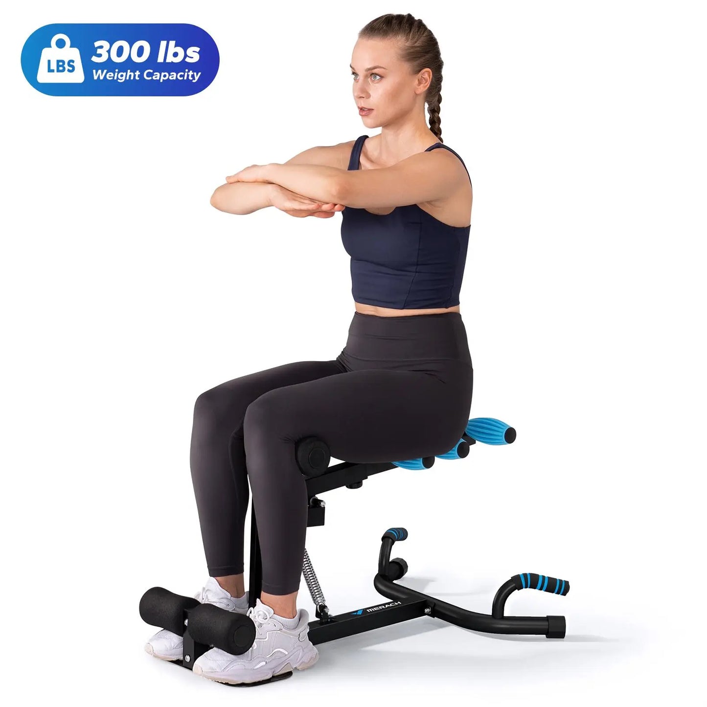 Adjustable Deep Squat Machine 300LBS for Abs Glutes Leg & Arm Workout