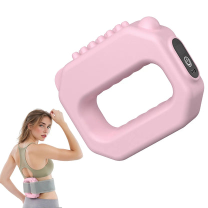 Pink Gray Portable Cordless Massager, Whole Body Percussion Vibration for Muscle Relief