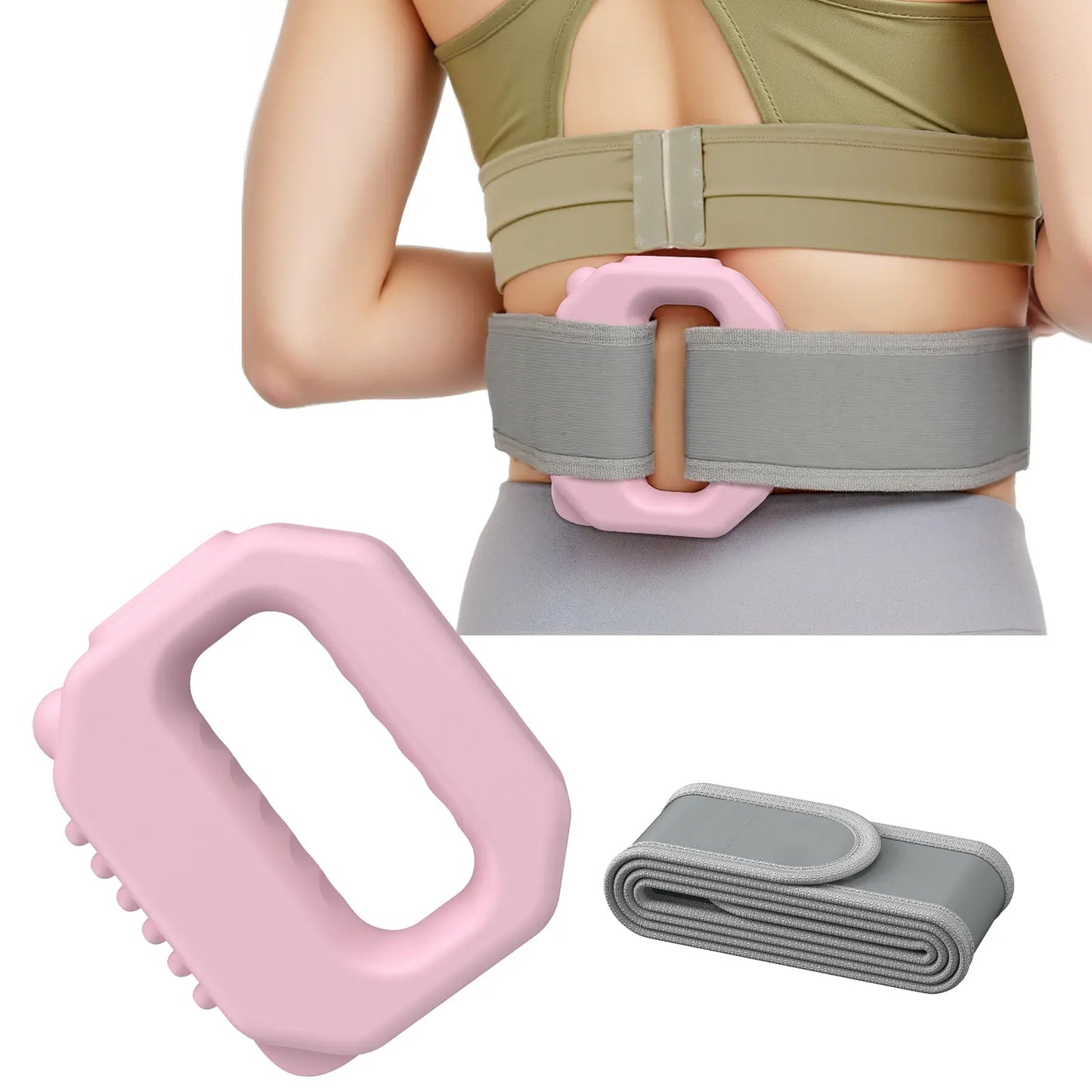 Pink Gray Portable Cordless Massager, Whole Body Percussion Vibration for Muscle Relief
