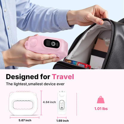 Pink Gray Portable Cordless Massager, Whole Body Percussion Vibration for Muscle Relief